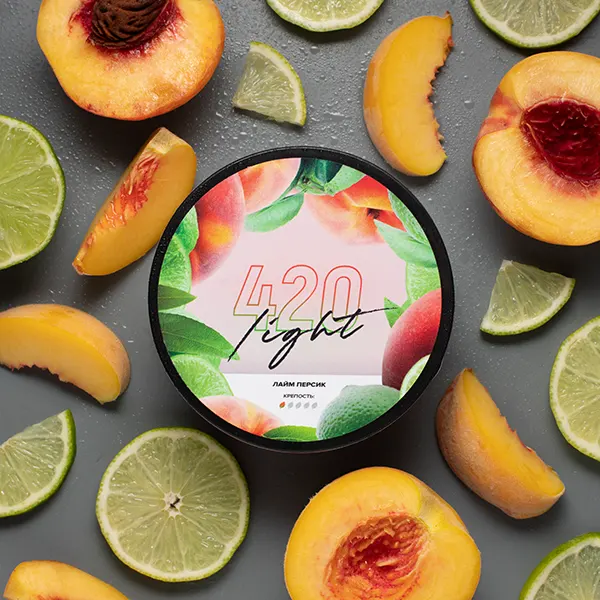 Замовити тютюн 420 Light 100g. Лайм Персик