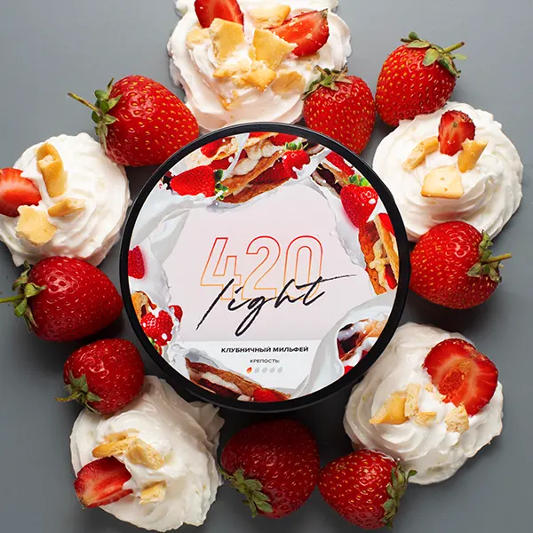 Замовити тютюн 420 Light 100g. Полуничний Мільфей