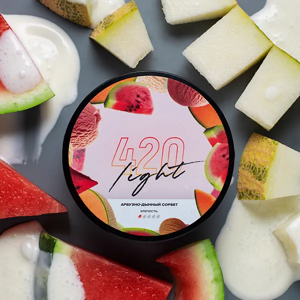 Замовити тютюн 420 Light 100g. Кавуново-Динний Сорбет