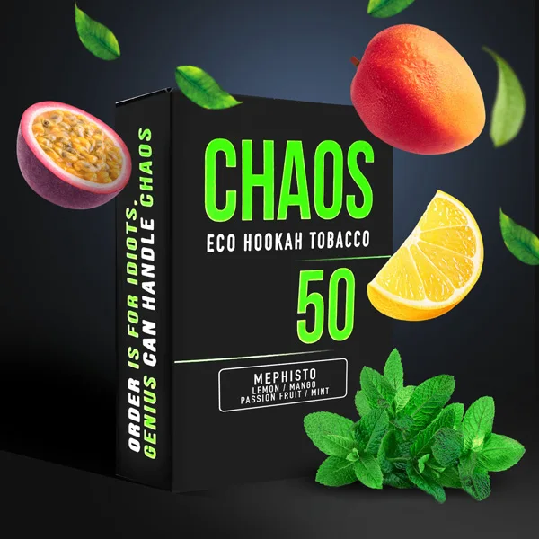 Замовити тютюн Chaos 50g. Mephisto (Лимон Манго Маракуя М'ята)