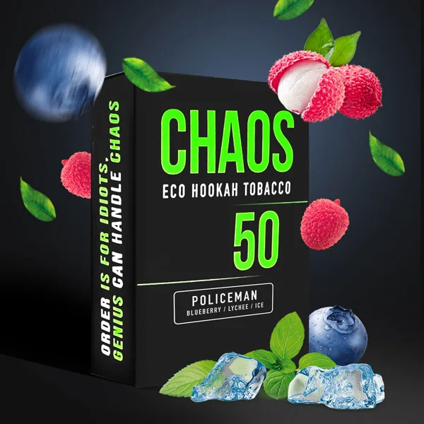 Замовити тютюн Chaos 50g. Policeman (Чорниця Лічі Прохолода)