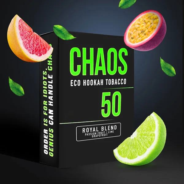 Замовити тютюн Chaos 50g. Royal Blend (Маракуя Лайм Грейпфрут)