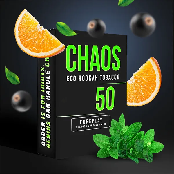 Замовити тютюн Chaos 50g. Foreplay (Апельсин Смородина М'ята)
